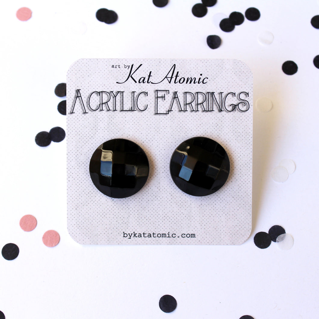 Black Fakelite Acrylic Earrings