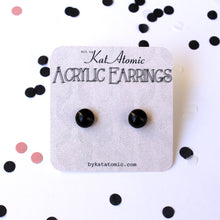 Load image into Gallery viewer, Black Fakelite Acrylic Earrings
