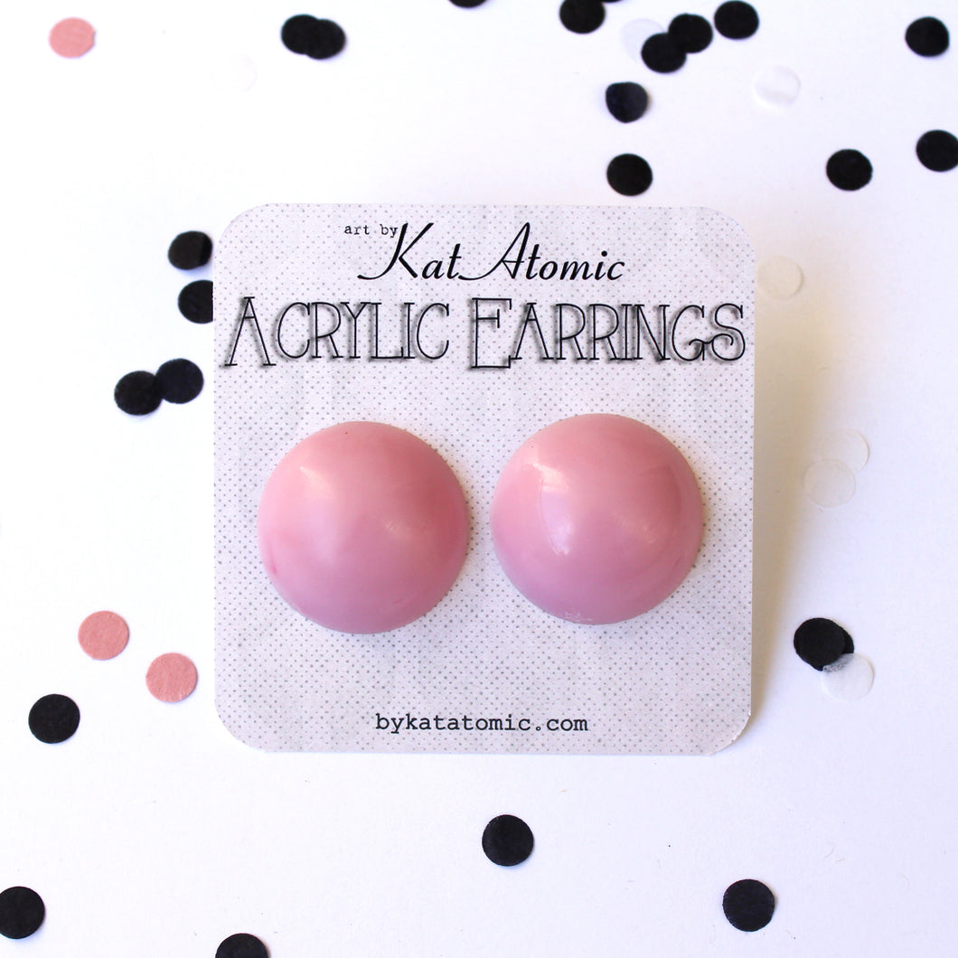 Retro Pink Fakelite Acrylic Earrings